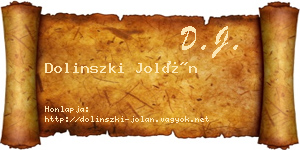 Dolinszki Jolán névjegykártya